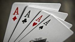 HD wallpaper: four ace playing cards, macro, letters, game, characters ...